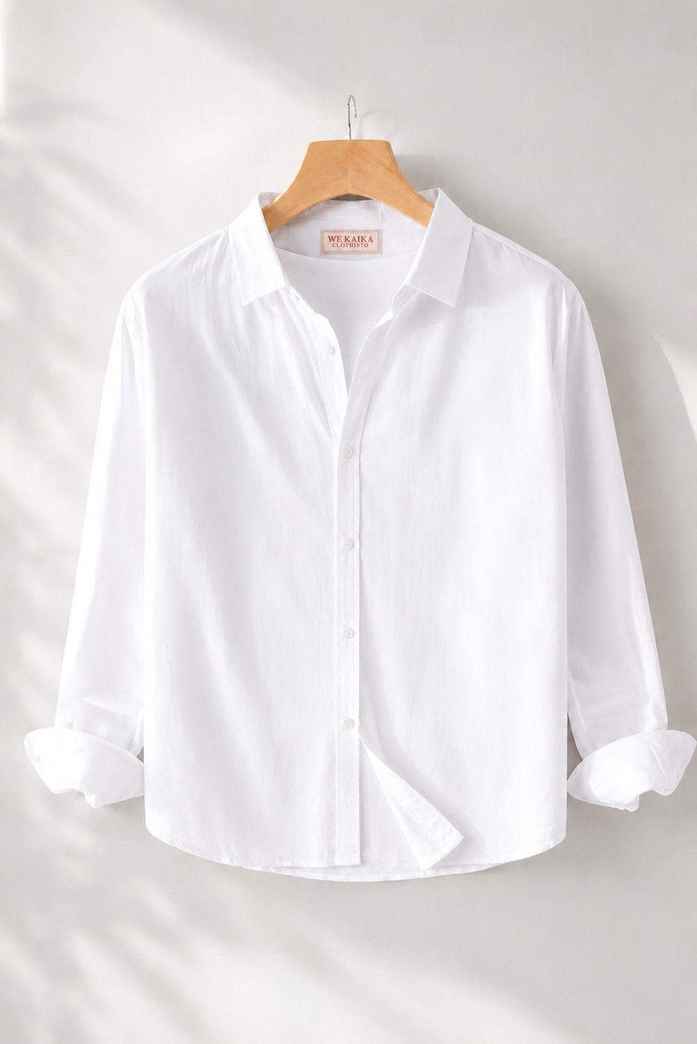 WE KAIKA Men Regular Fit Solid Spread Collar Casual Shirt - Image 1