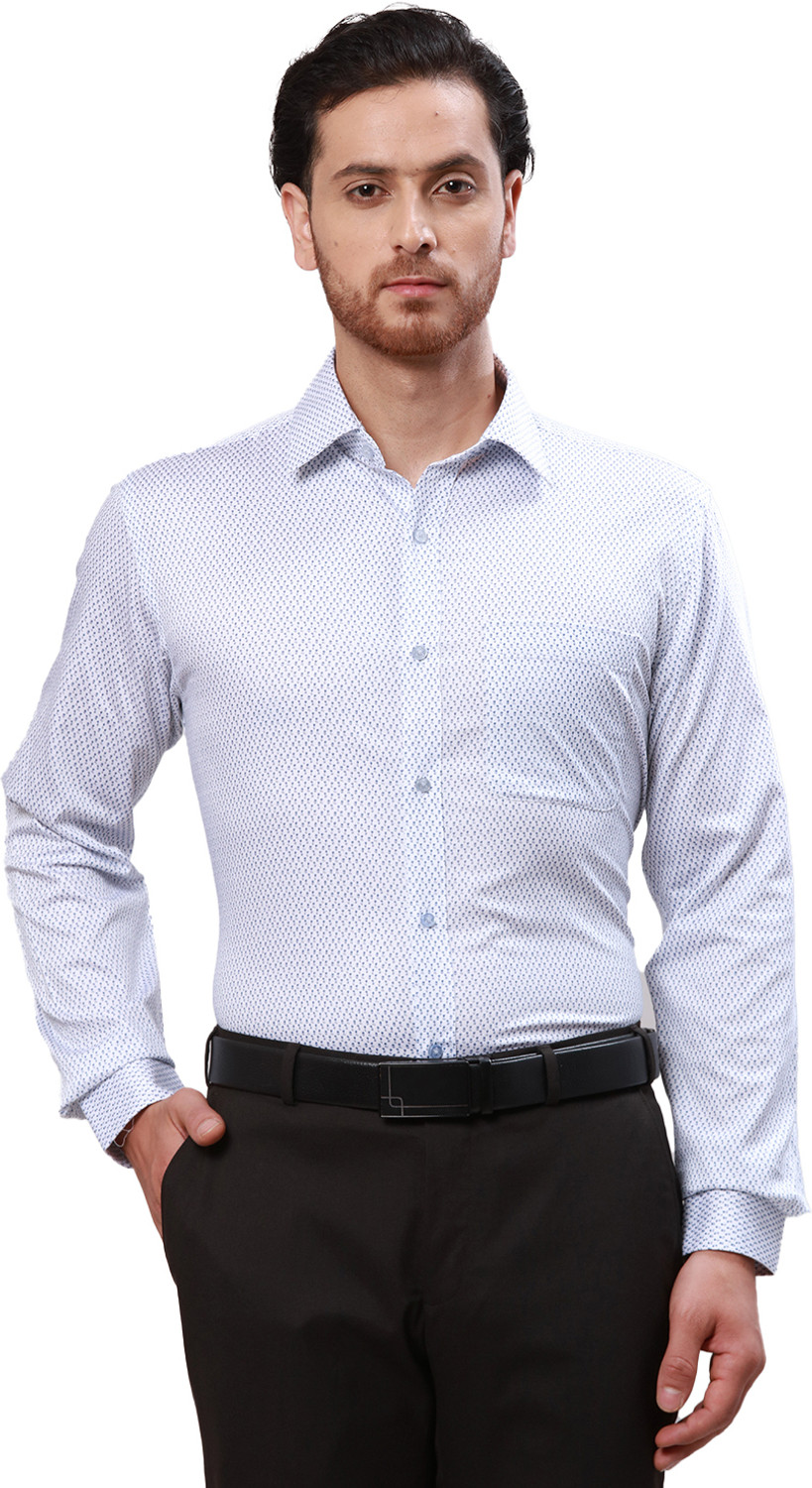 Image of Raymond Men Slim Fit Self Design Formal Shirt