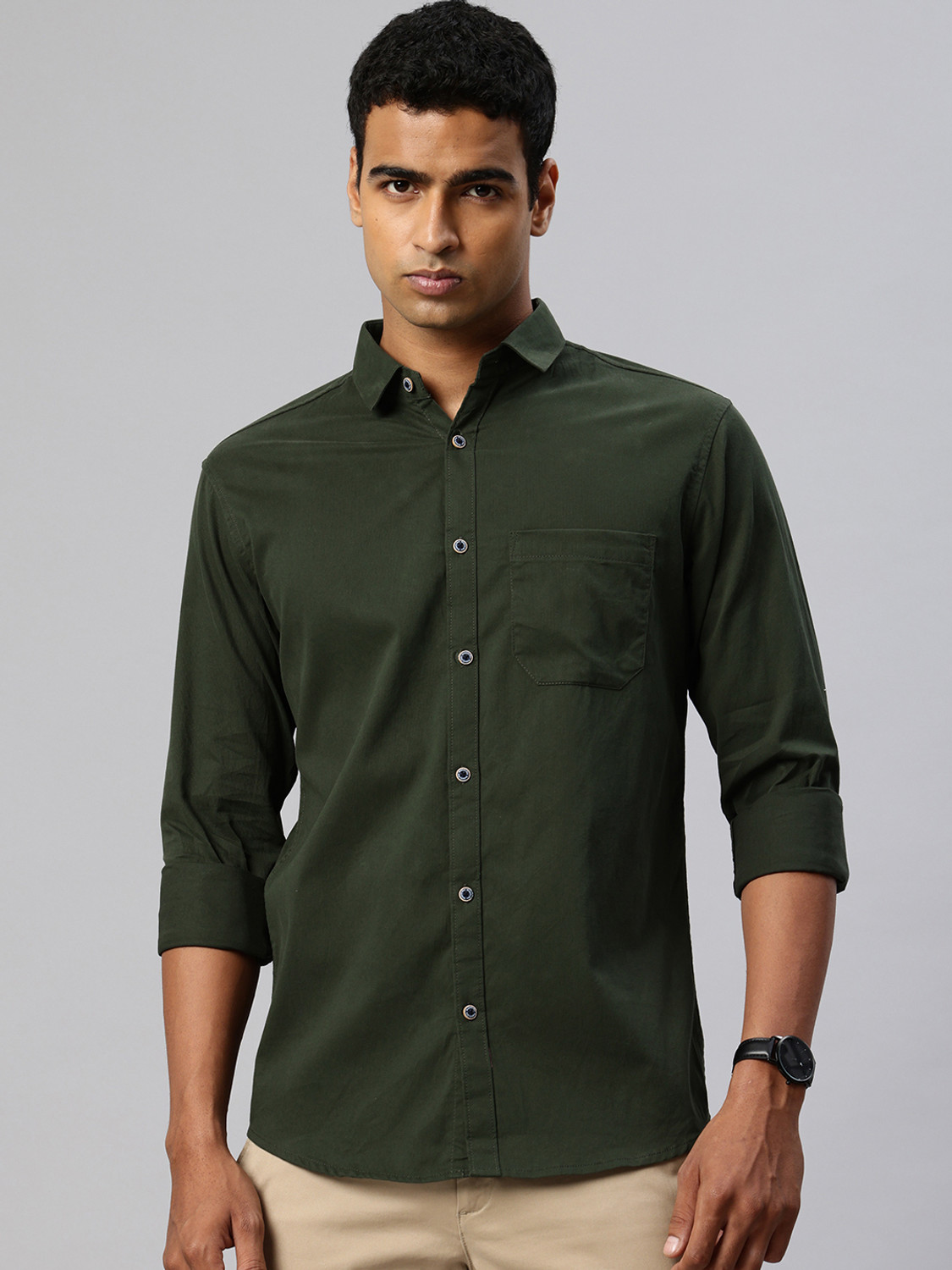 Majestic Men Dark Green Casual Shirt - Image 6