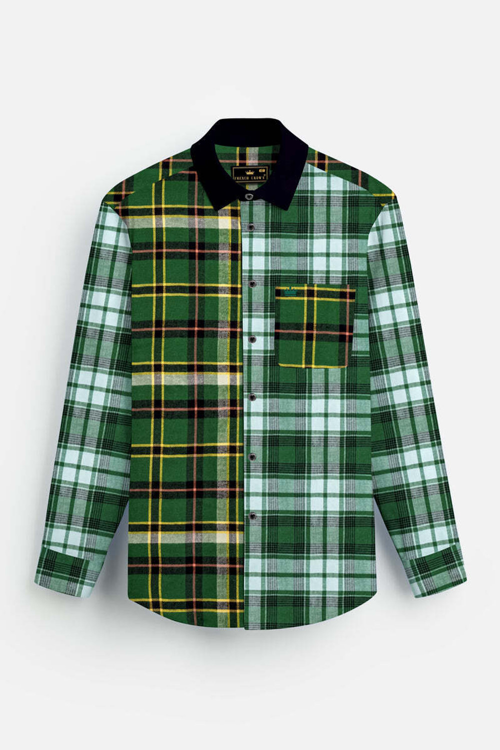 Image of french crown Men Regular Fit Printed Spread Collar Casual Shirt