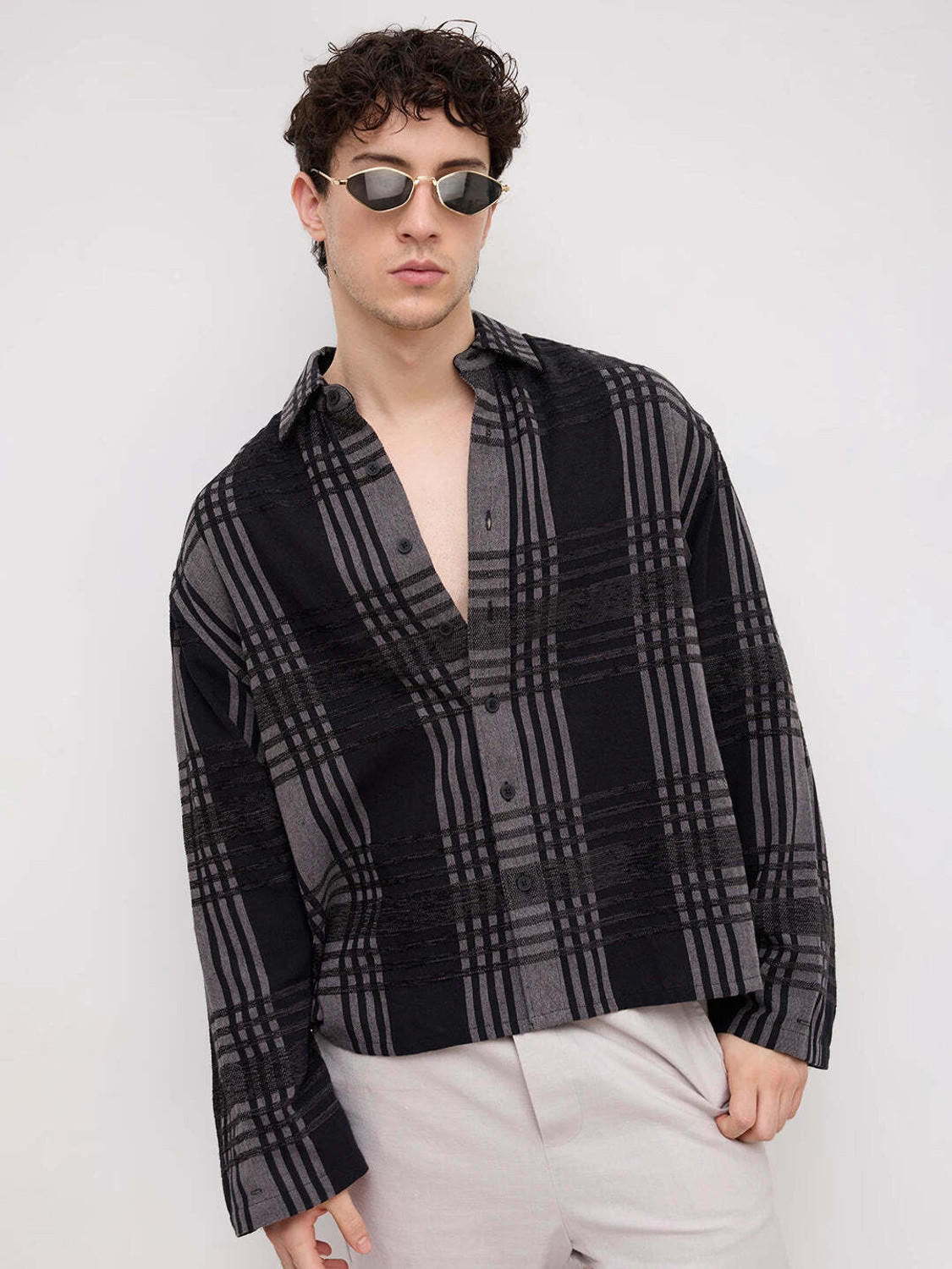 VASTRADO Men Checkered Grey Shirt - Image 5