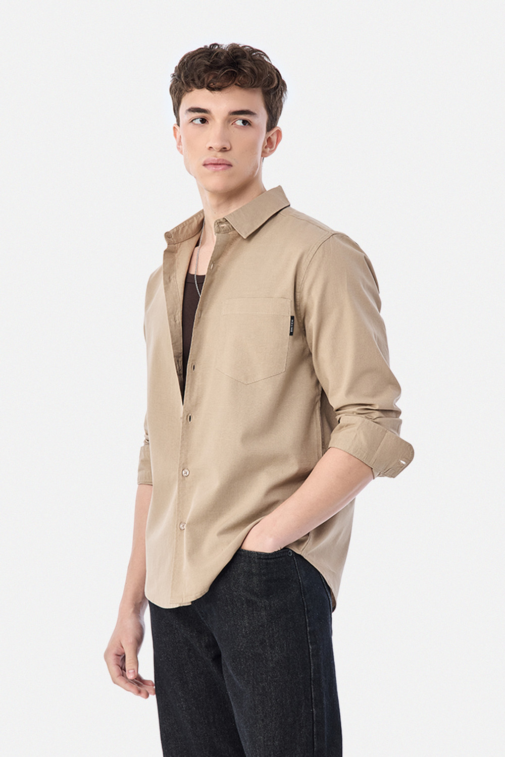 Snitch Men Regular Fit Solid Spread Collar Shirt - Image 1