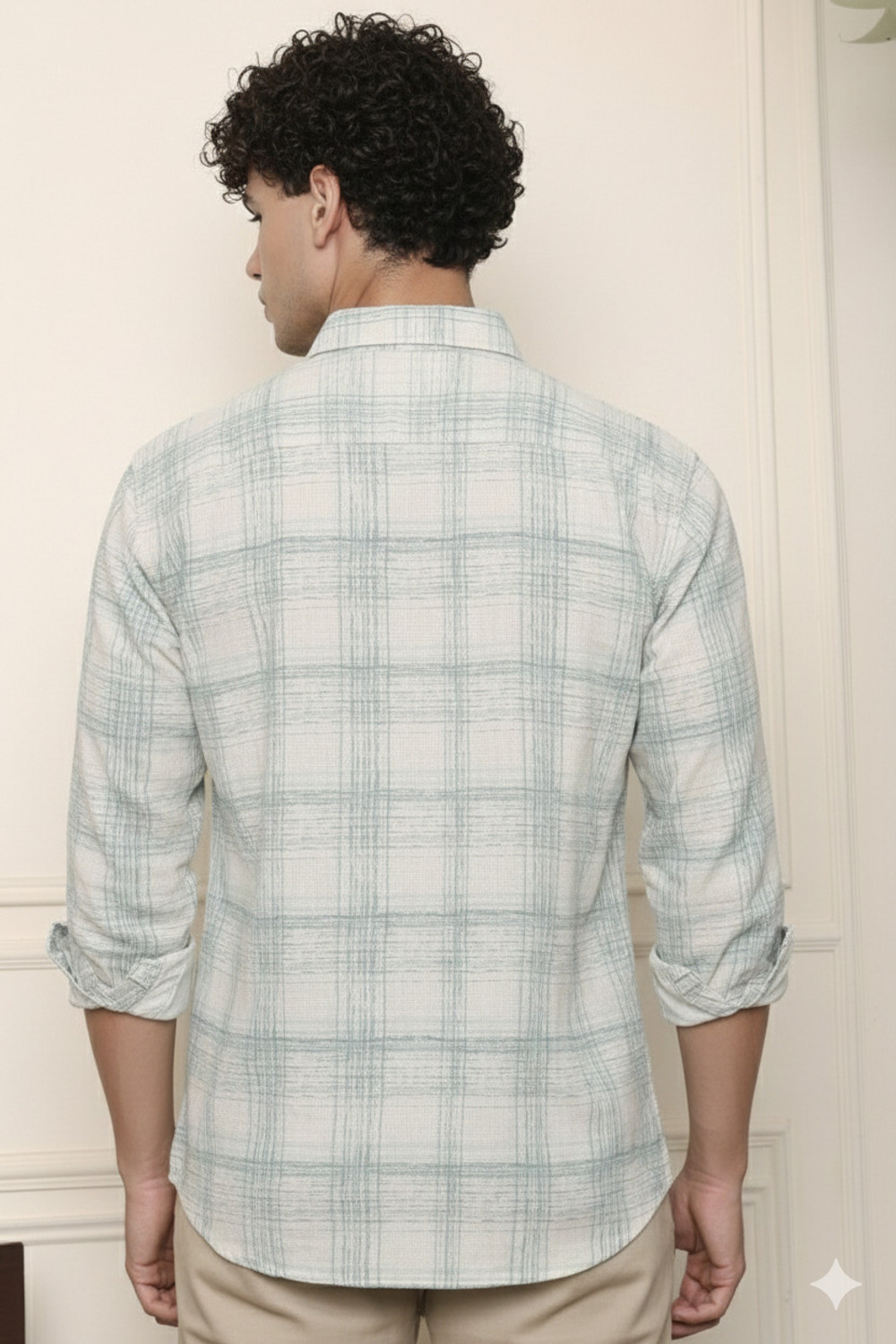 Image of Tanip Men Regular Fit Checkered Spread Collar Casual Shirt