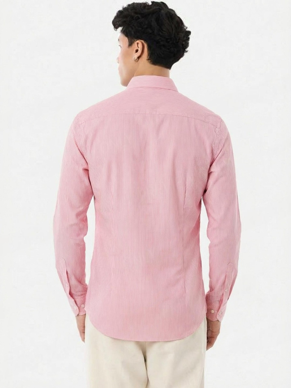 Image of RADHIKA FASHION HOUSE Men Regular Fit Striped Curved Collar Casual Shirt