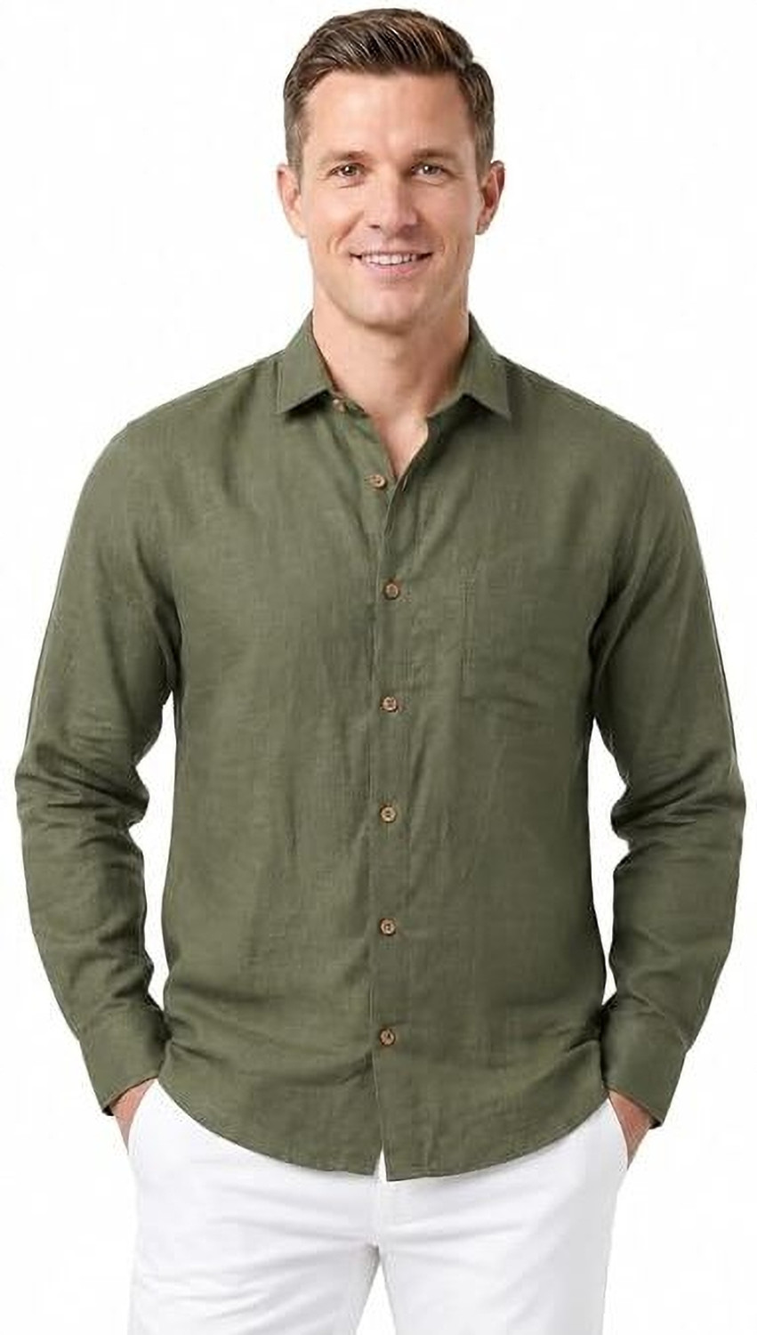Ramya Vastram Men Regular Fit Solid Spread Collar Casual Shirt - Image 1