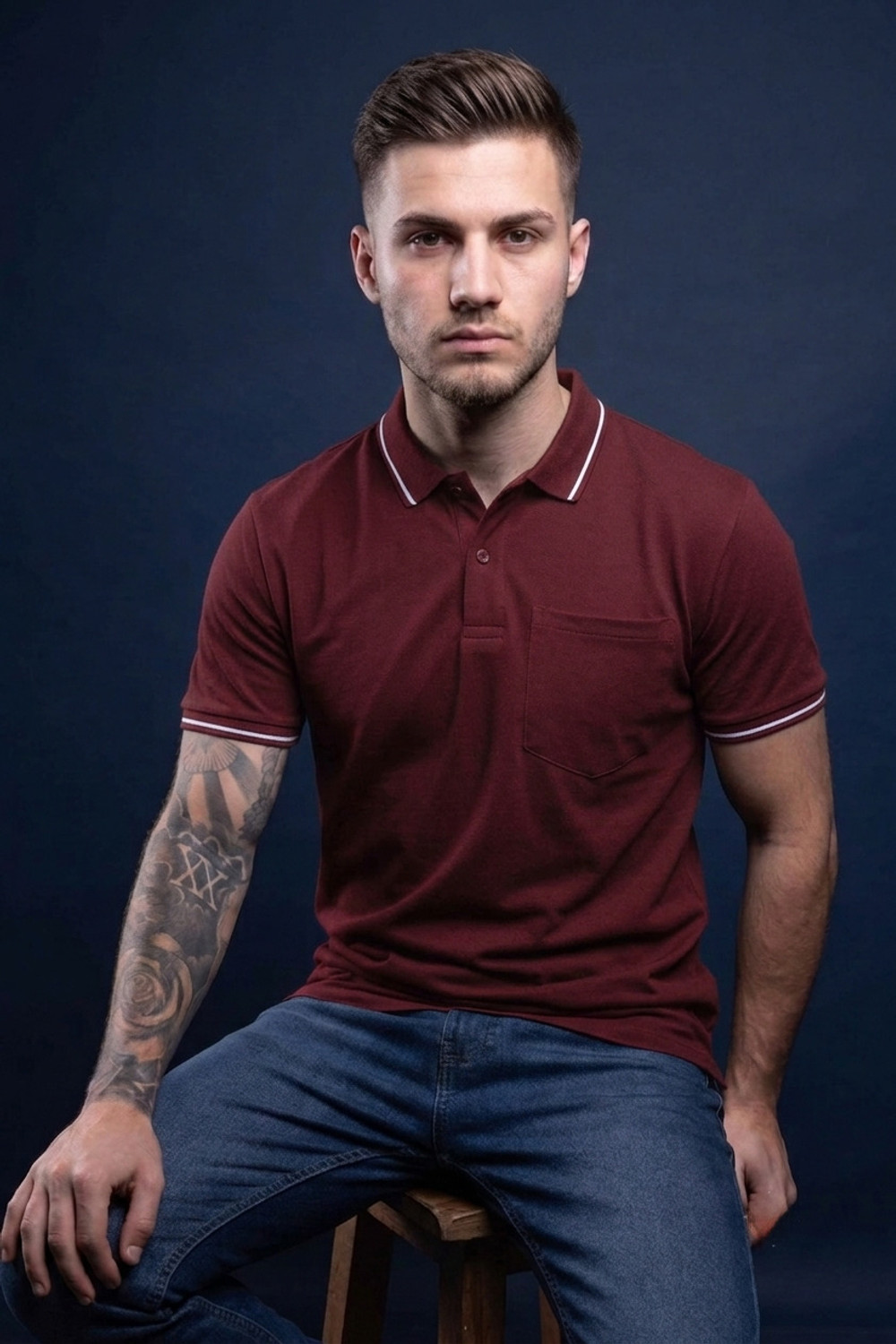 Image of trouwaille Men Regular Fit Printed Button Down Collar Casual Shirt