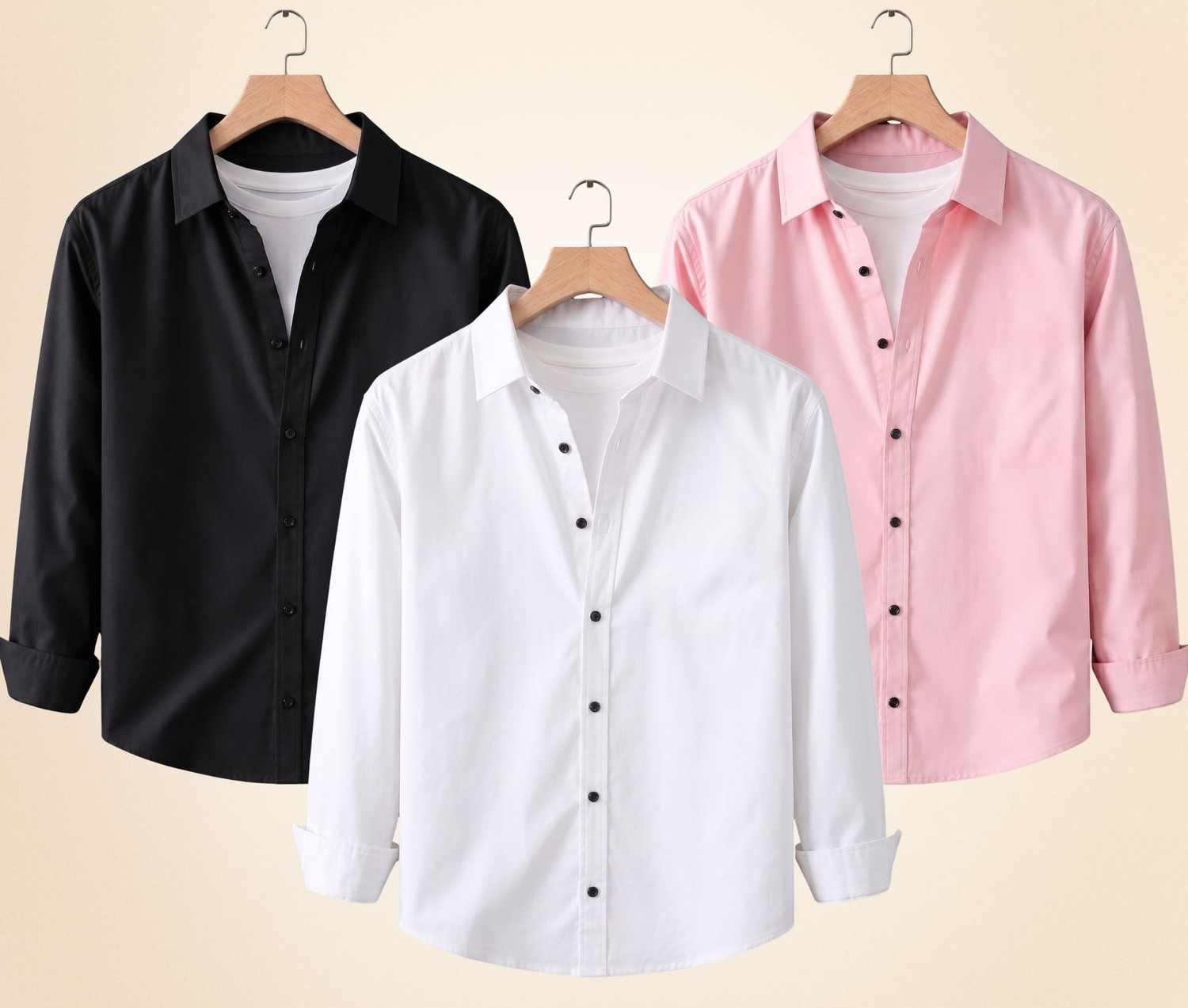 Colix Men Regular Fit Solid Spread Collar Casual Shirt - Image 1