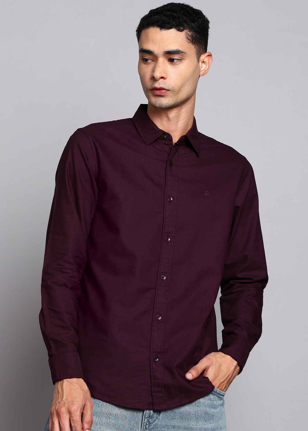 United Colors of Benetton Men Regular Fit Solid Casual Shirt - Image 1