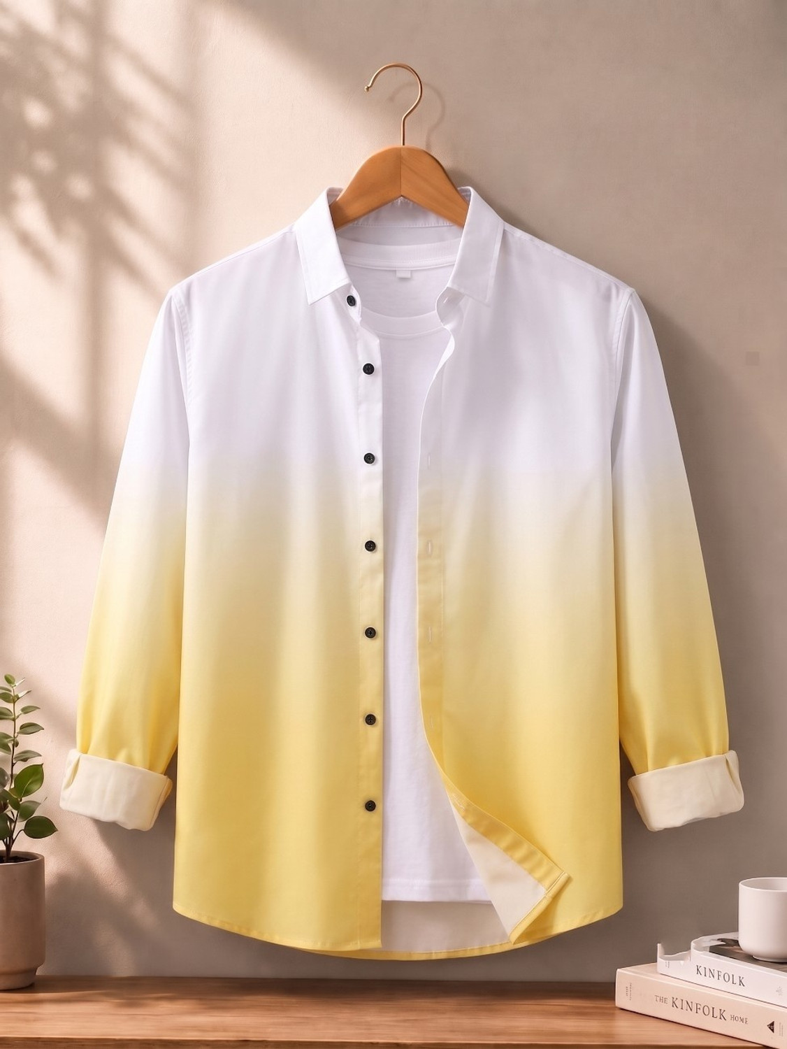 bollydolldesigner Men Regular Fit Dyed/Ombre Shirt - Image 1