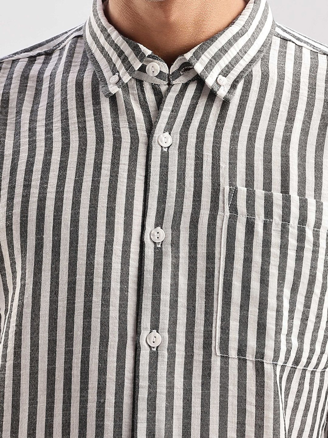 Image of HERE&NOW Men Relaxed Fit Fit Striped Casual Shirt