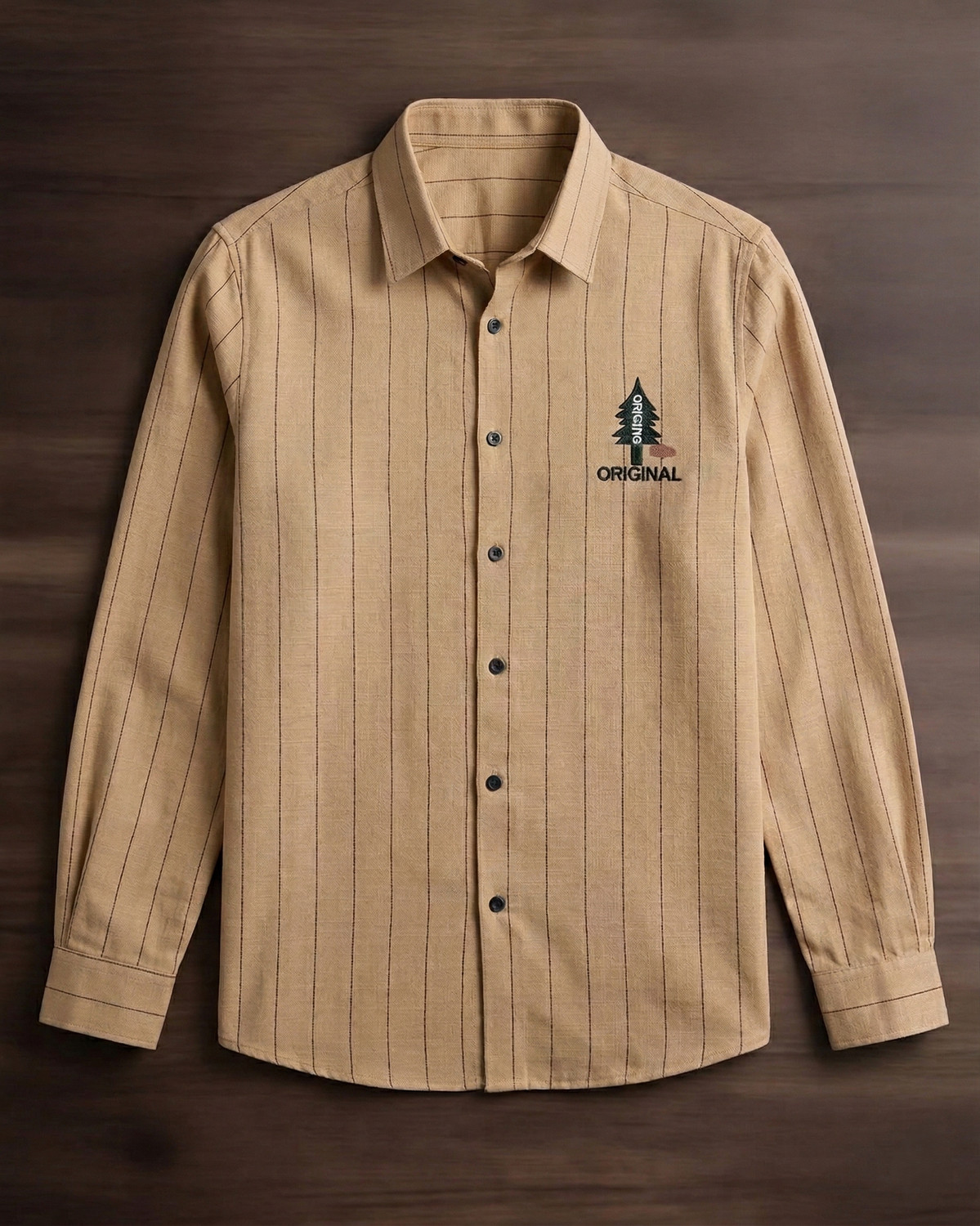 Image of N AND J Men Regular Fit Striped Spread Collar Casual Shirt