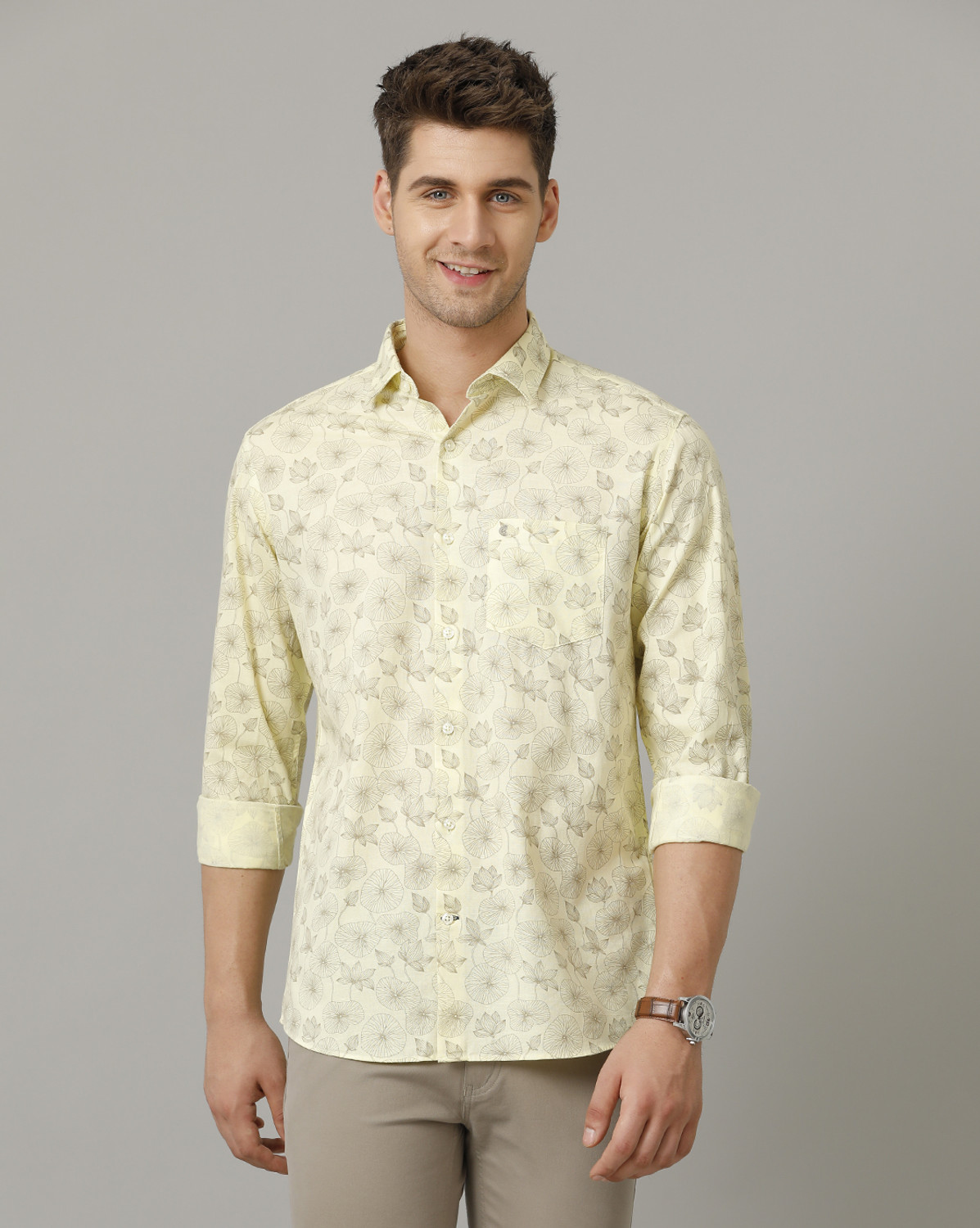 Image of CAVALLO BY LINEN CLUB Men Slim Fit Printed Casual Shirt