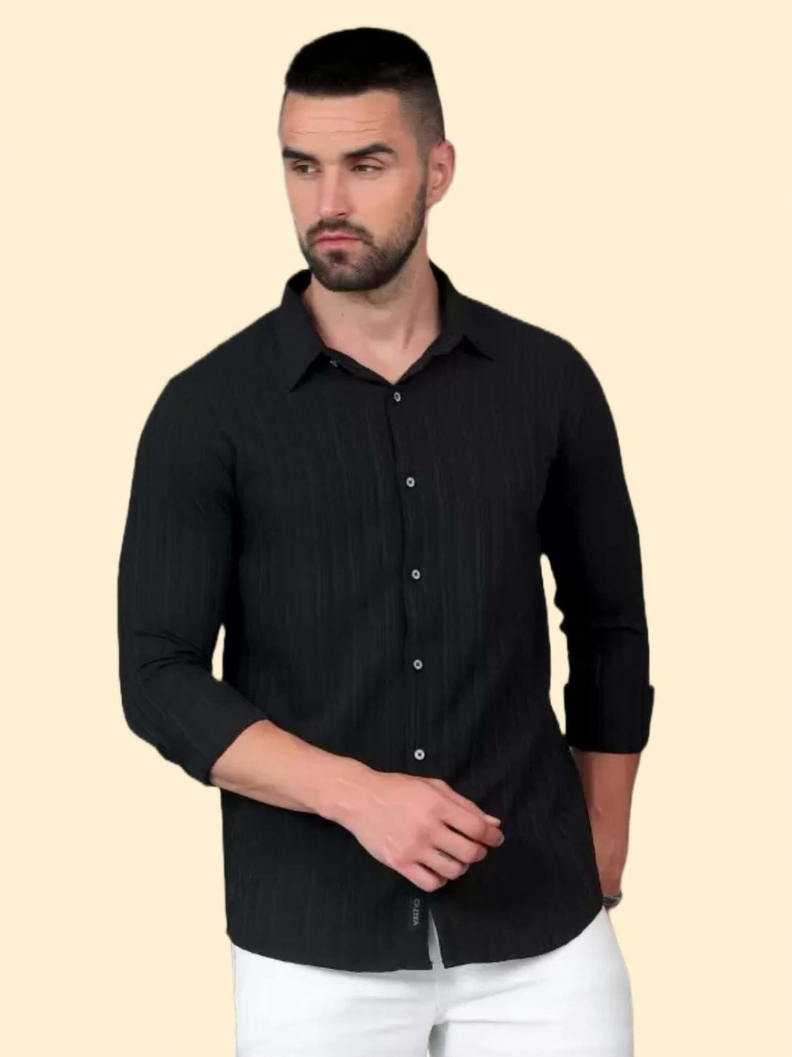 Image of CAZZBA Men Regular Fit Checkered Cut Away Collar Casual Shirt