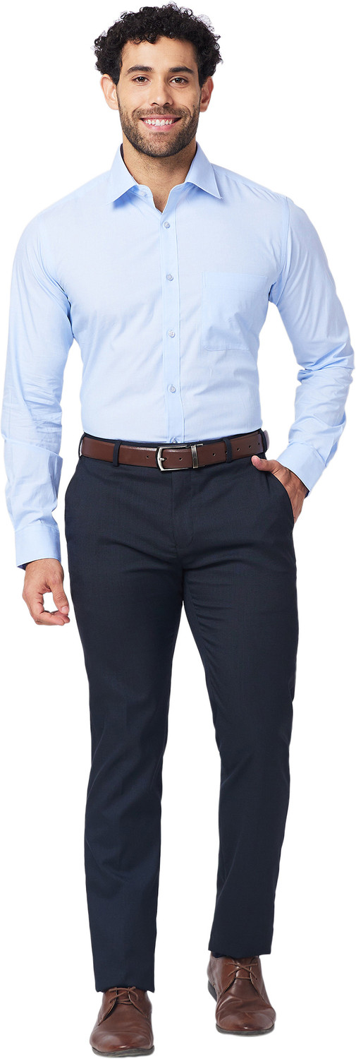 Image of Raymond Men Slim Fit Self Design Formal Shirt