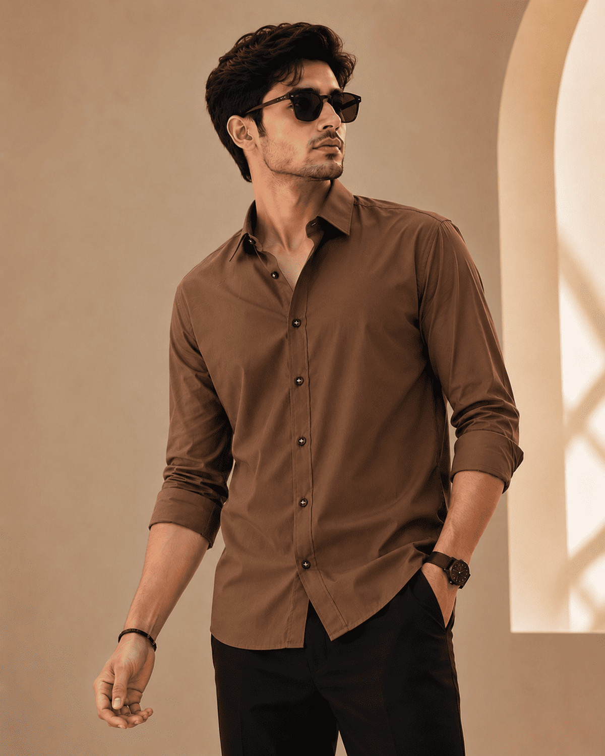 Image of Buntoo Men Regular Fit Solid Button Down Collar Casual Shirt (Pack of 2)