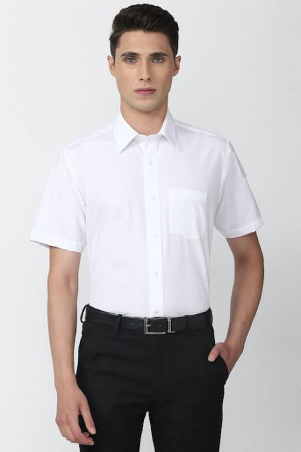 Image of Casual Crave Men Slim Fit Solid Spread Collar Formal Shirt