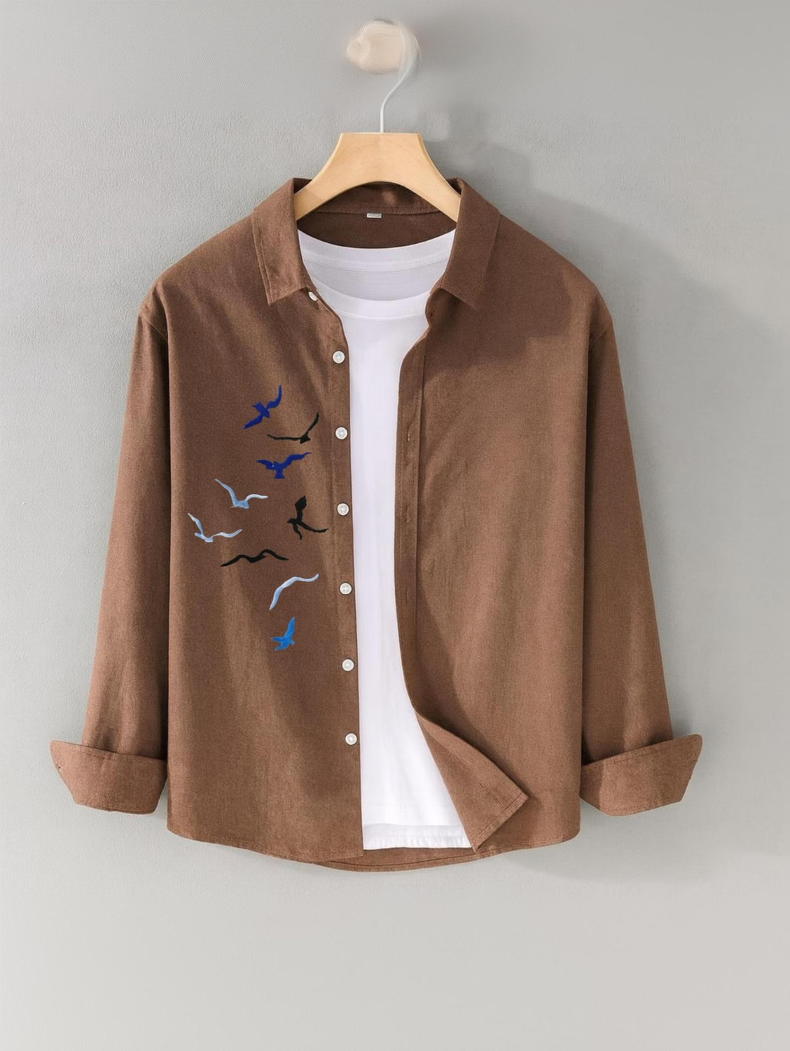Kesar Collection Men Regular Fit Embroidered Casual Shirt - Image 1