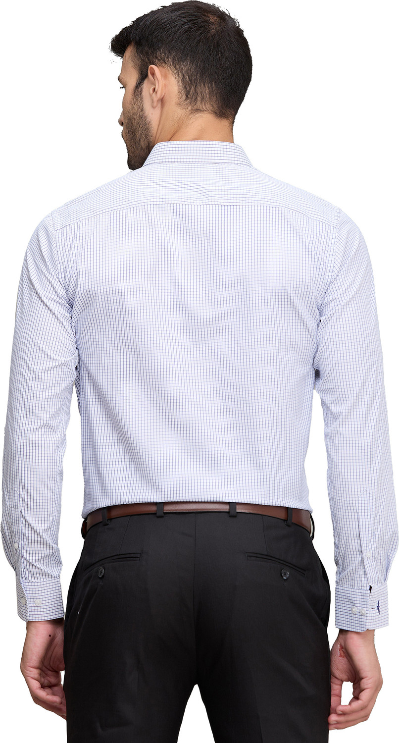 Image of PARK AVENUE Men Slim Fit Checkered Formal Shirt