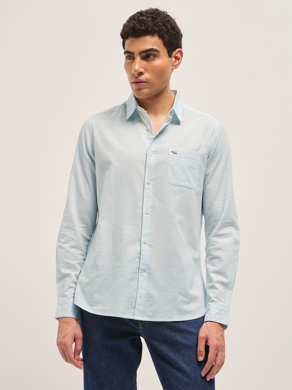 THE BEAR HOUSE Men Blue Casual Shirt - Image 1