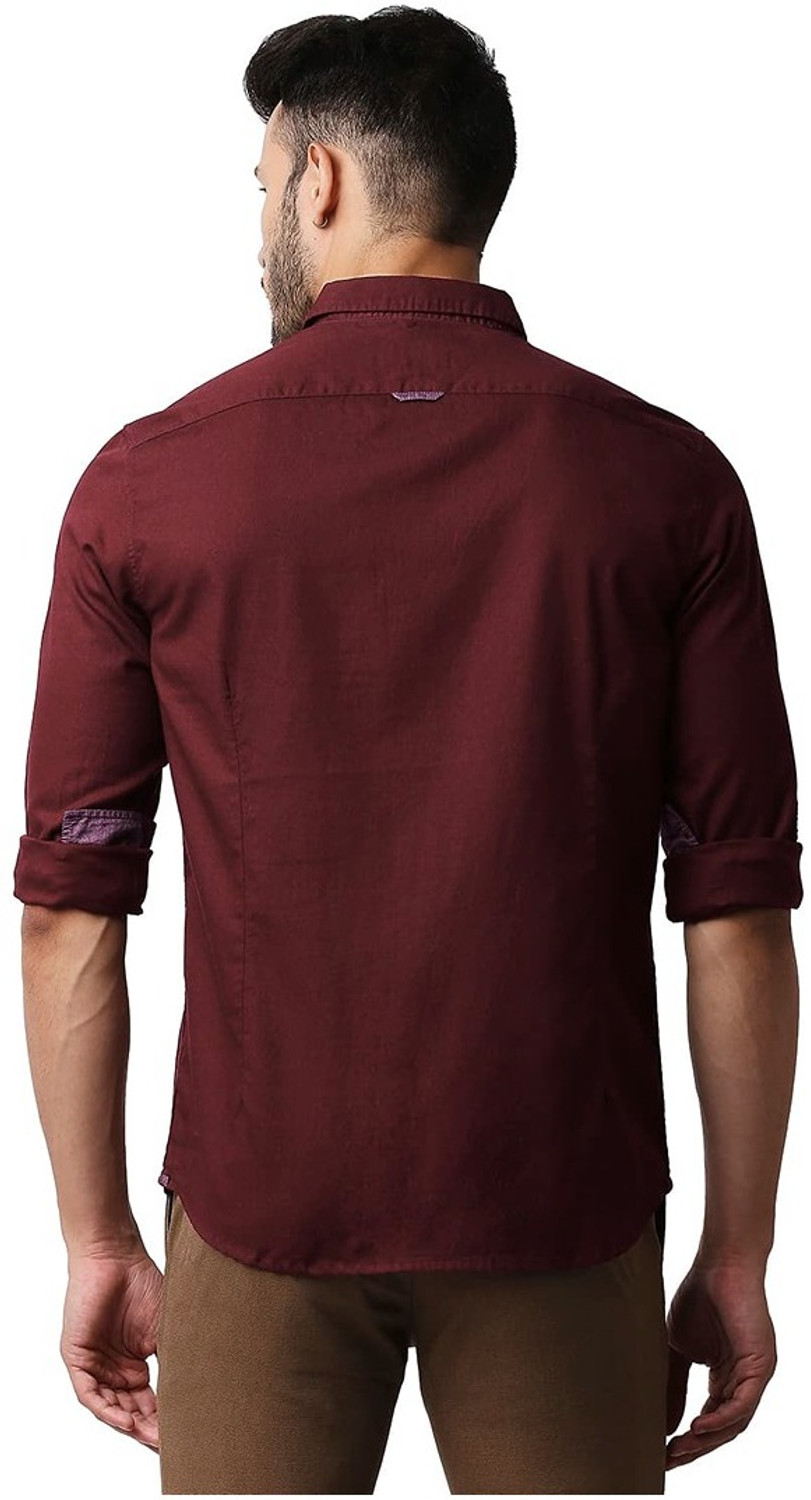 Image of Raymond Men Regular Fit Solid Cut Away Collar Formal Shirt