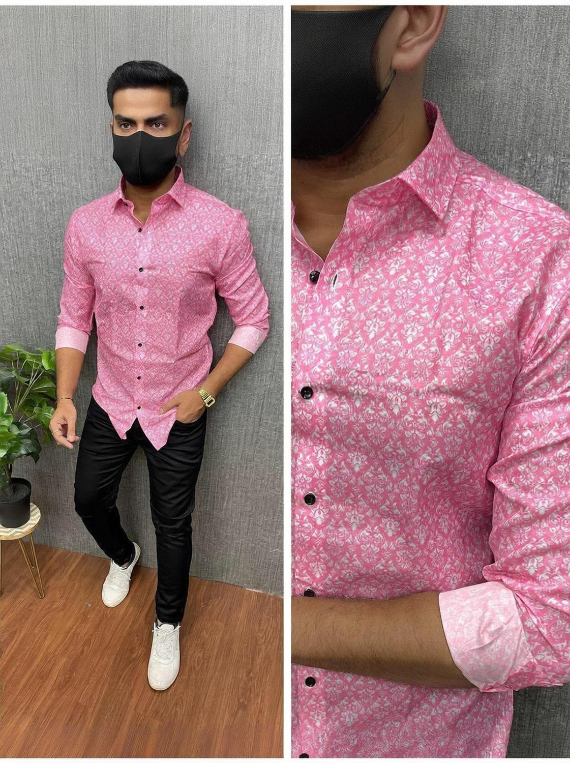 Image of Filohevis Men Regular Fit Solid Spread Collar Formal Shirt