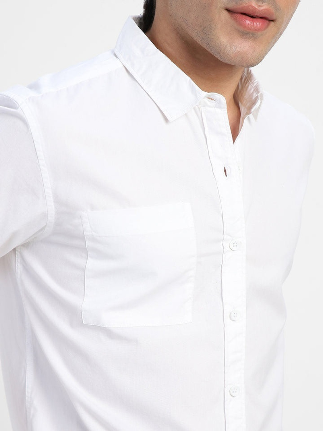 Image of Vexlor Men Regular Fit Solid Spread Collar Casual Shirt