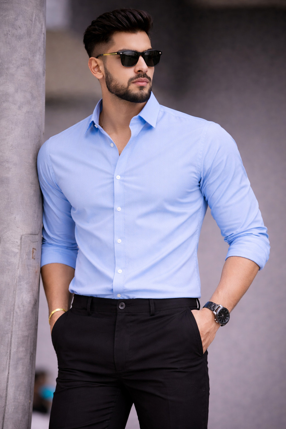 Image of PROBEX INTERNATIONAL Men Regular Fit Solid Spread Collar Formal Shirt