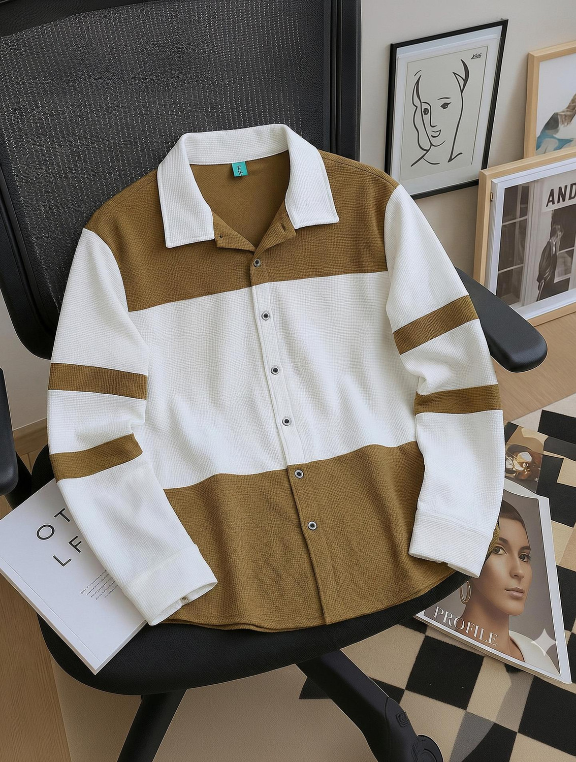 Try This Men Regular Fit Color Block Shirt - Image 1