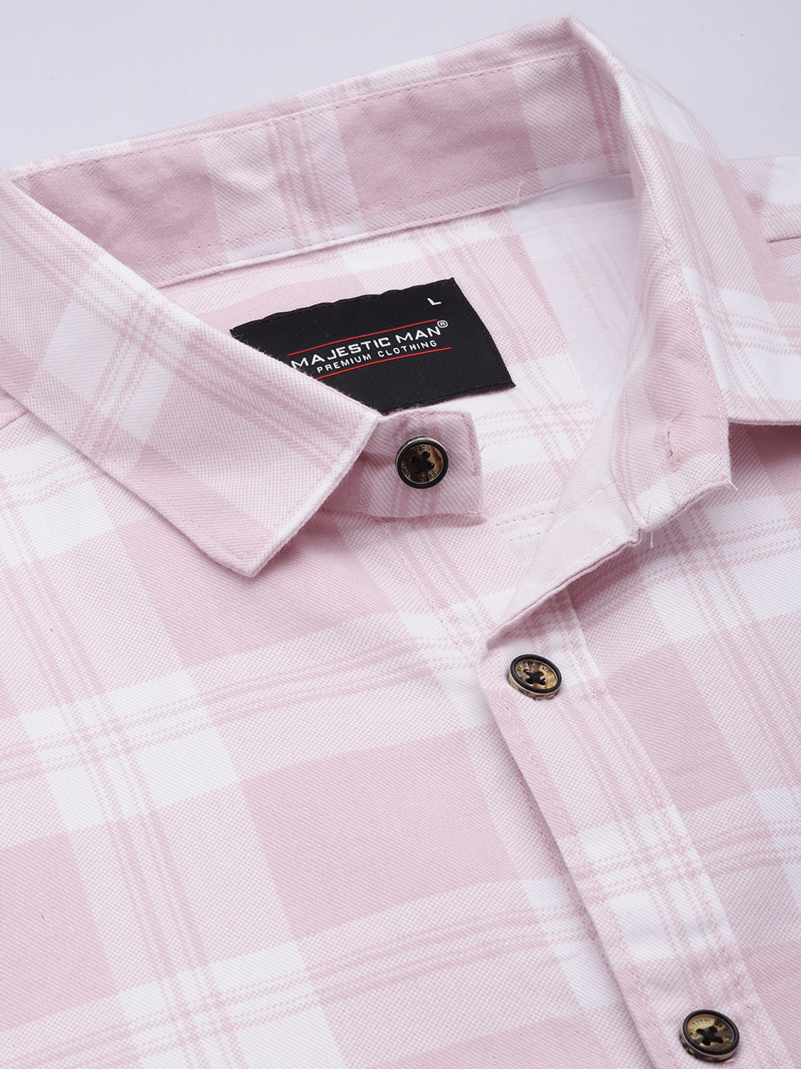 Image of Majestic Man Men Slim Fit Checkered Spread Collar Casual Shirt