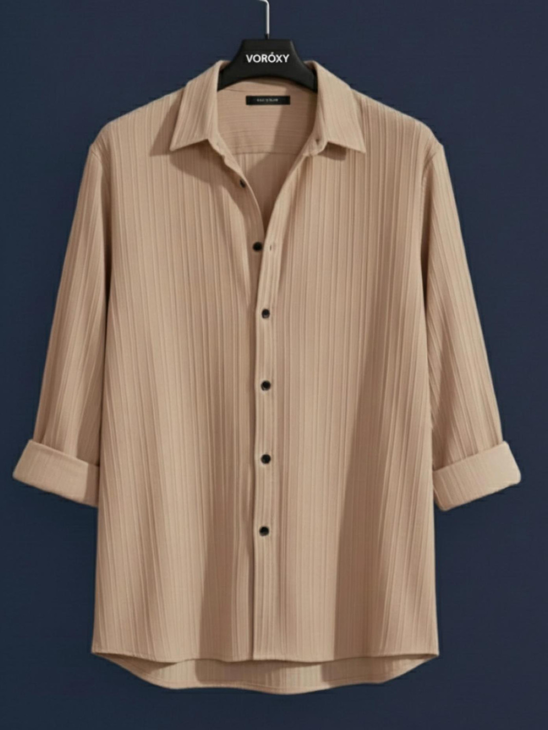 Image of The TallMann Club Men Regular Fit Striped Slim Collar Casual Shirt