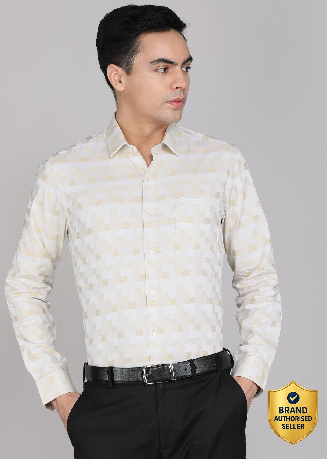 Image of Raymond Men Slim Fit Solid Formal Shirt