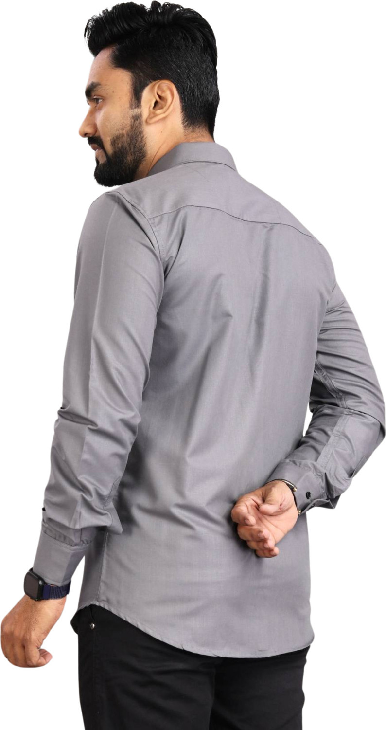 Image of VC Fashion Men Regular Fit Solid Spread Collar Formal Shirt