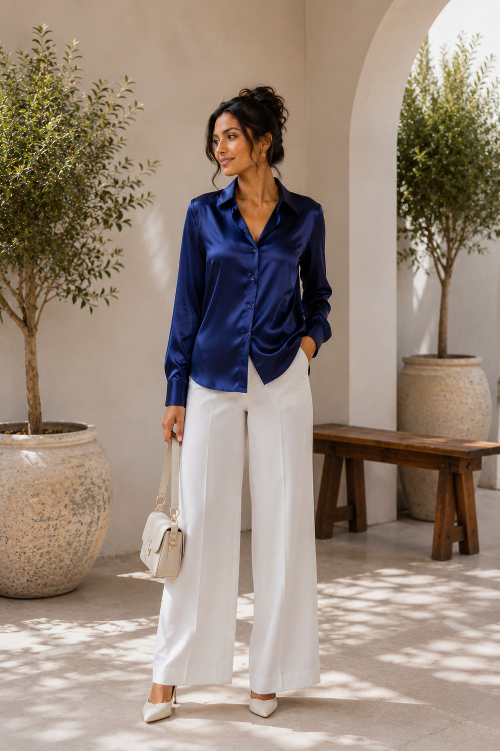 Image of Yuvraj Apparels Women Comfort Fit, Comfort Fit Solid Spread Collar Party Shirt