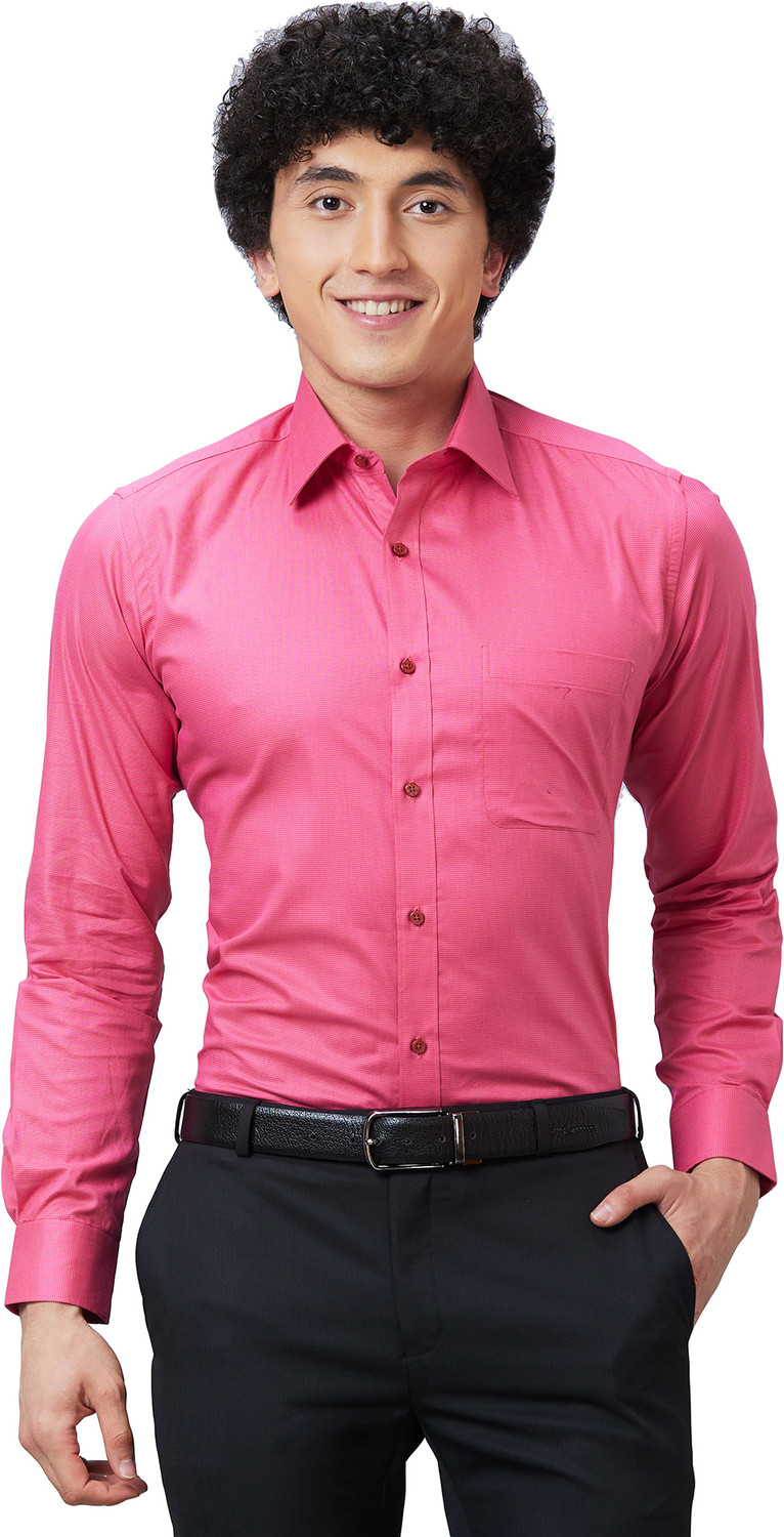 Image of Raymond Men Slim Fit Solid Cut Away Collar Formal Shirt
