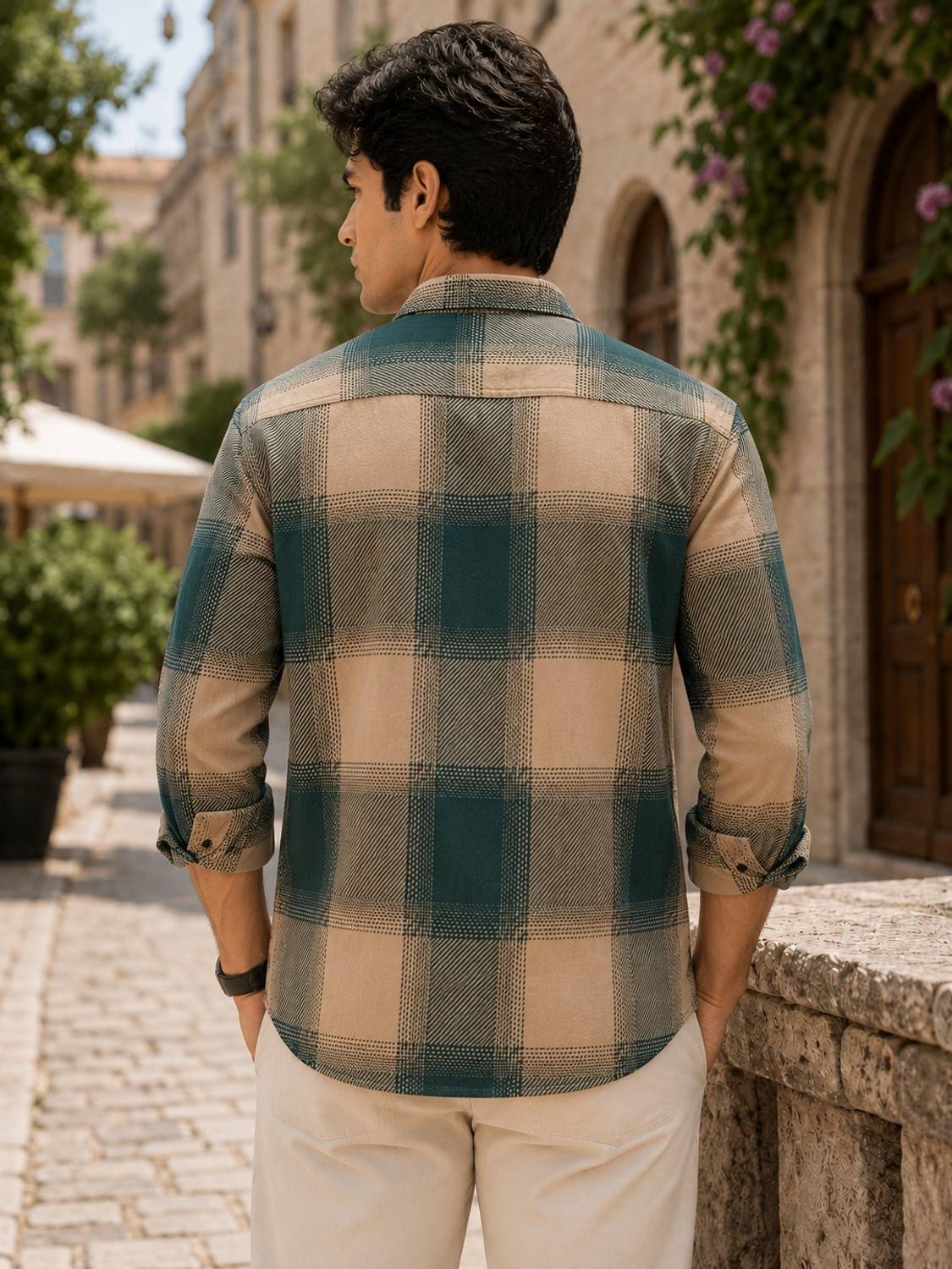 Image of METRONAUT Men Regular Fit Checkered Spread Collar Casual Shirt