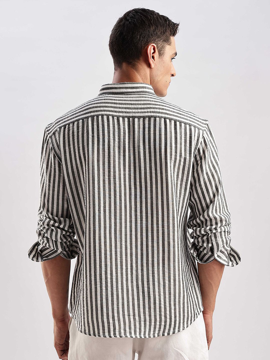 Image of HERE&NOW Men Relaxed Fit Fit Striped Casual Shirt