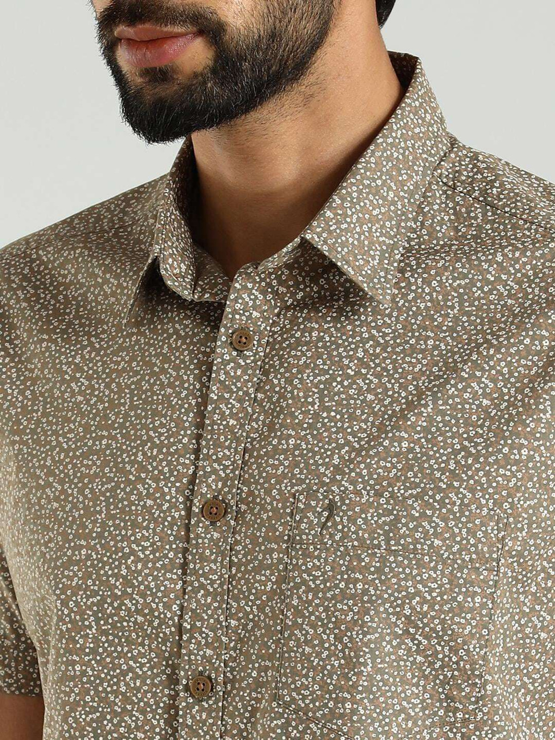 Image of INDIAN TERRAIN Men Slim Fit Printed Casual Shirt