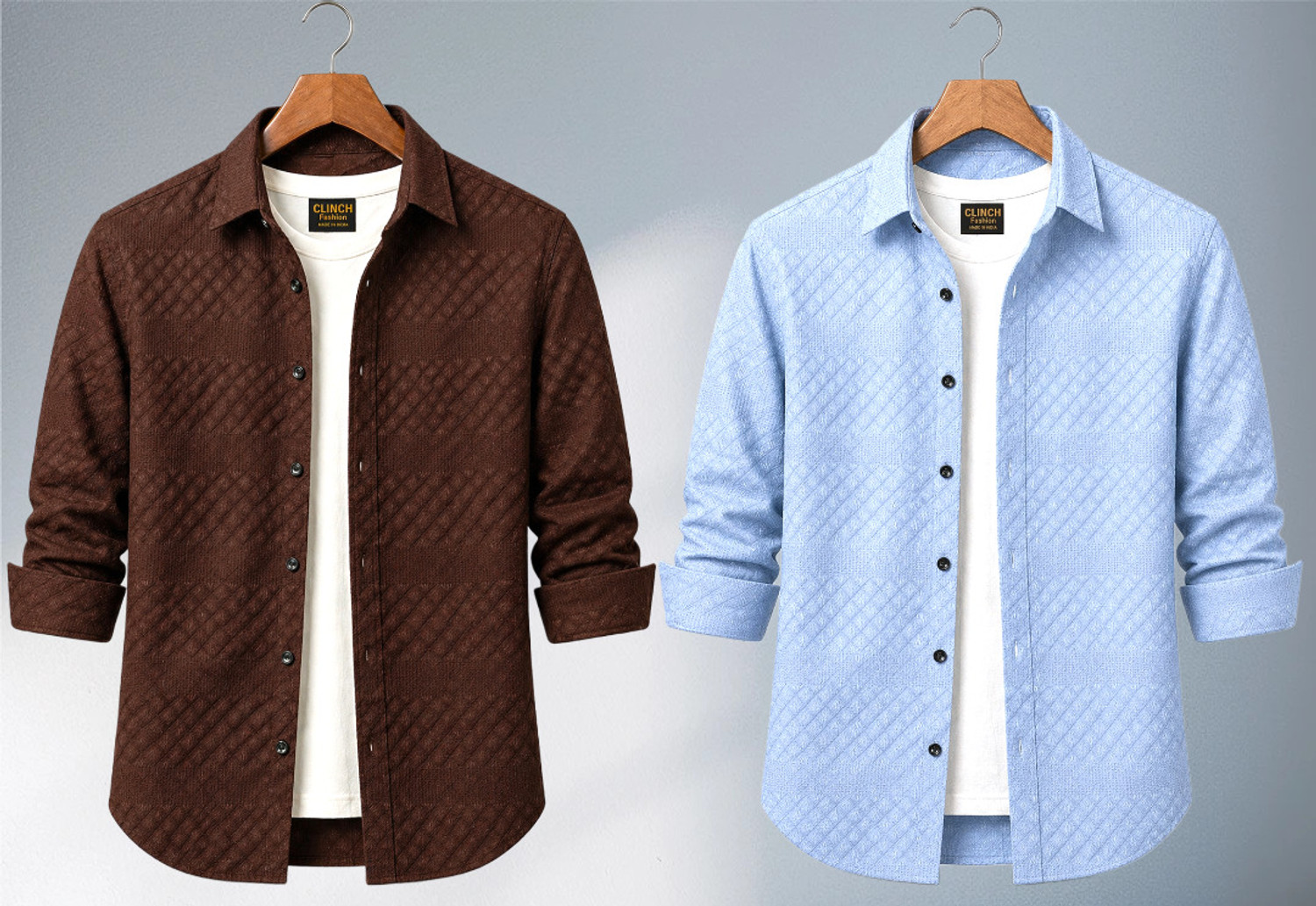 Image of clinch fashion Men Regular Fit Printed Slim Collar Casual Shirt