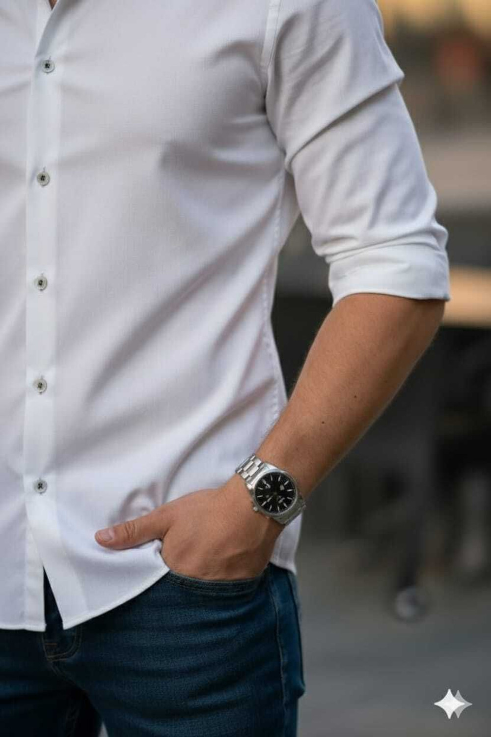 Image of Casual Crave Men Slim Fit Solid Spread Collar Formal Shirt