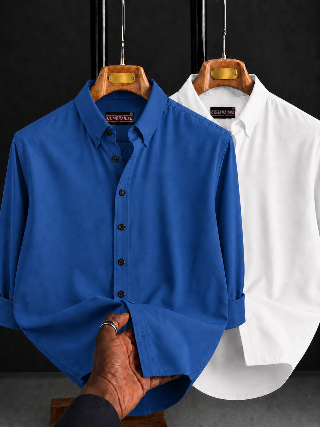 Image of Colix Men Regular Fit Solid Spread Collar Casual Shirt (Pack of 3)