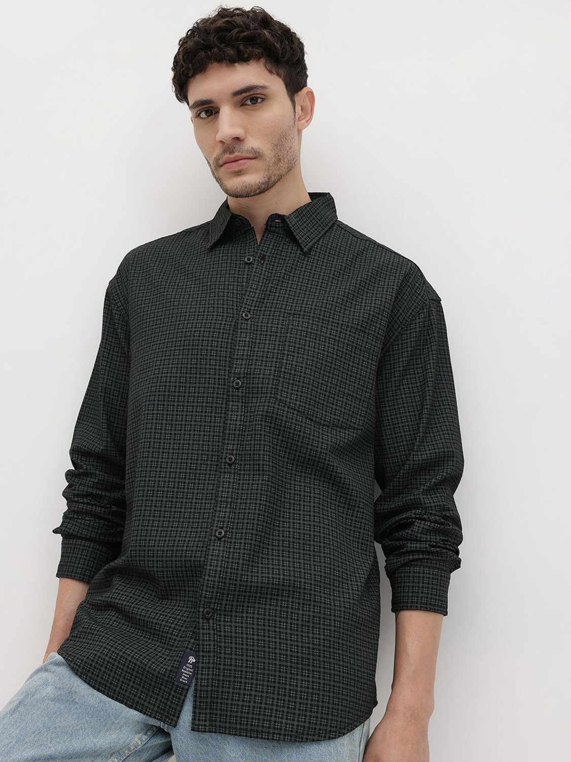 Image of Mast & Harbour Men Regular Fit Checkered Casual Shirt
