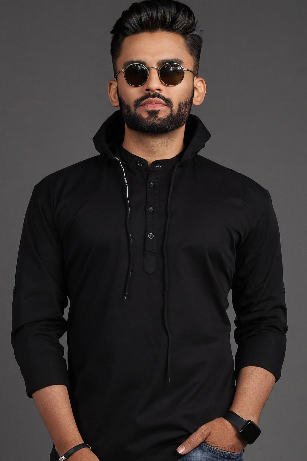 Image of AATWANIS Men Regular Fit Solid, Checkered Spread Collar Casual Shirt (Pack of 2)