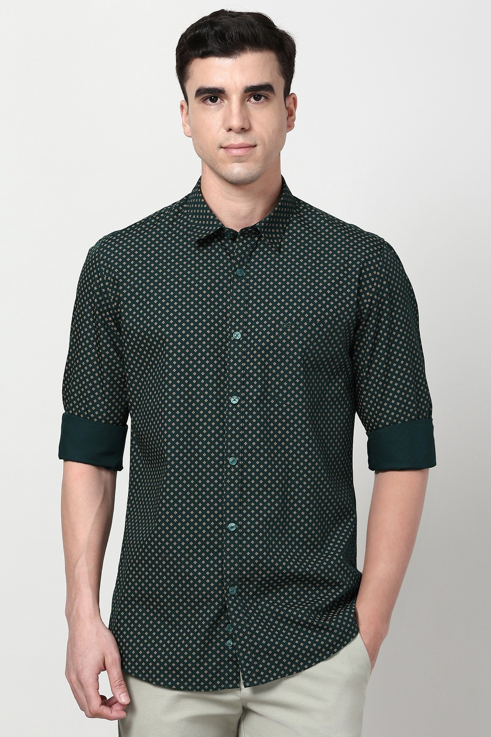 Image of PETER ENGLAND Men Slim Fit Printed Casual Shirt