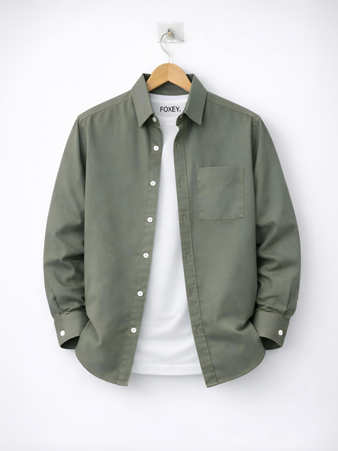 FOXEY Men Green Casual Shirt - Image 2