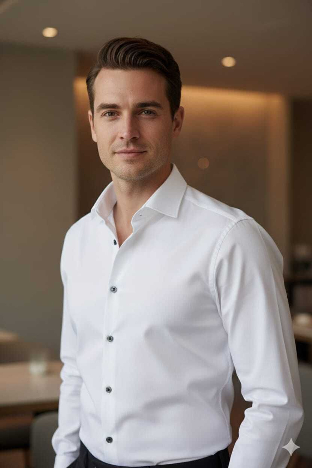 Image of Casual Crave Men Slim Fit Solid Spread Collar Formal Shirt