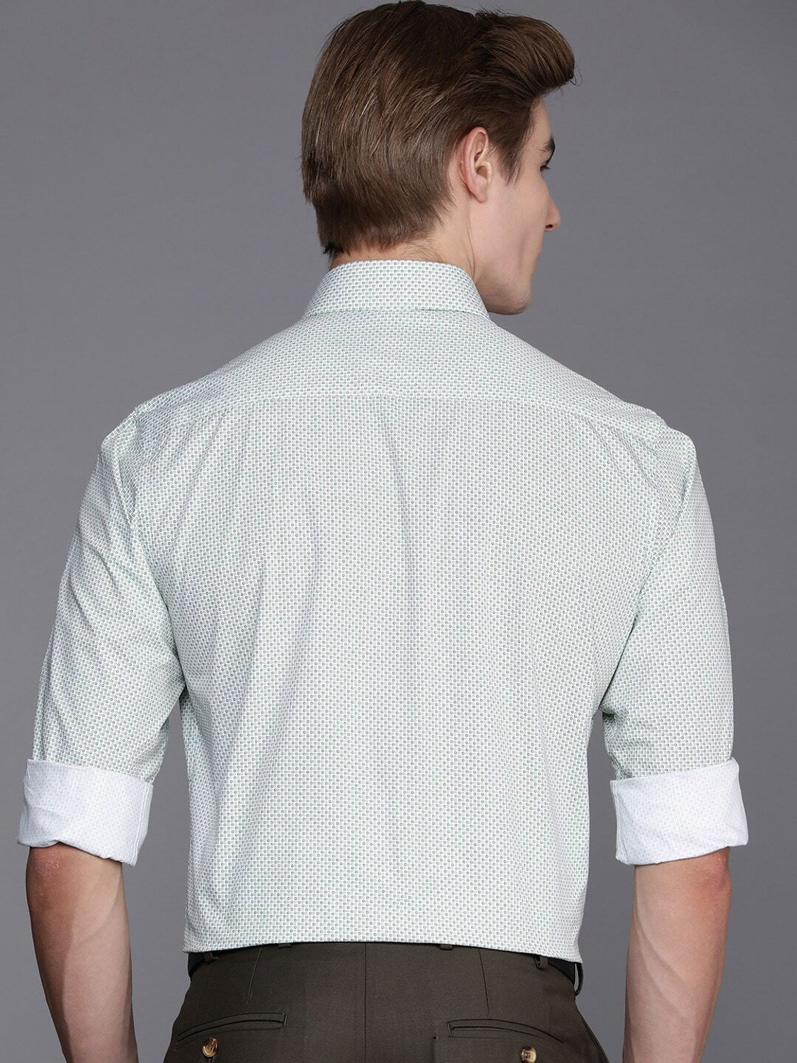 Image of Raymond Men Slim Fit Printed Formal Shirt