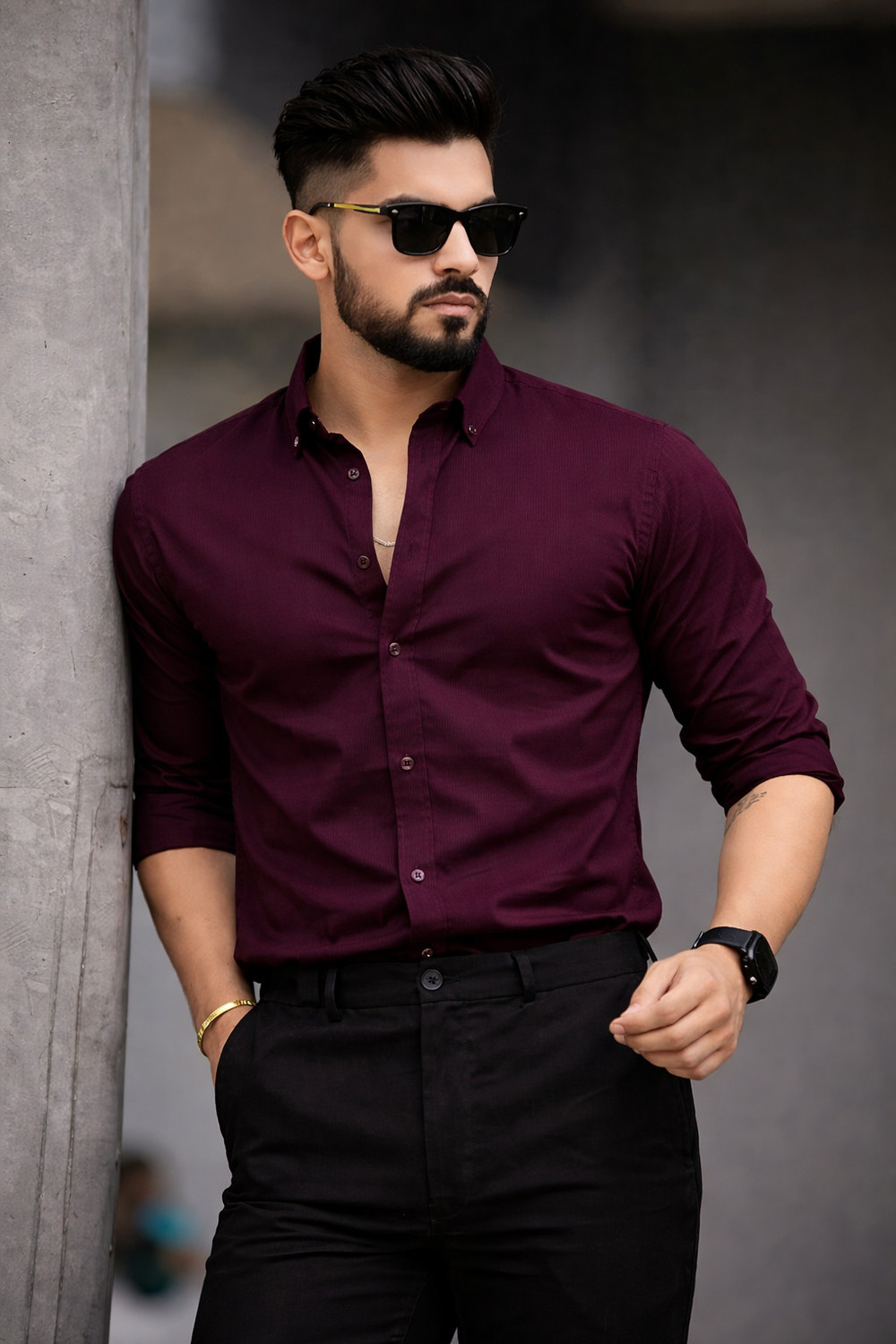 PRIVASTRAM Men Regular Fit Solid Spread Collar Shirt - Image 1