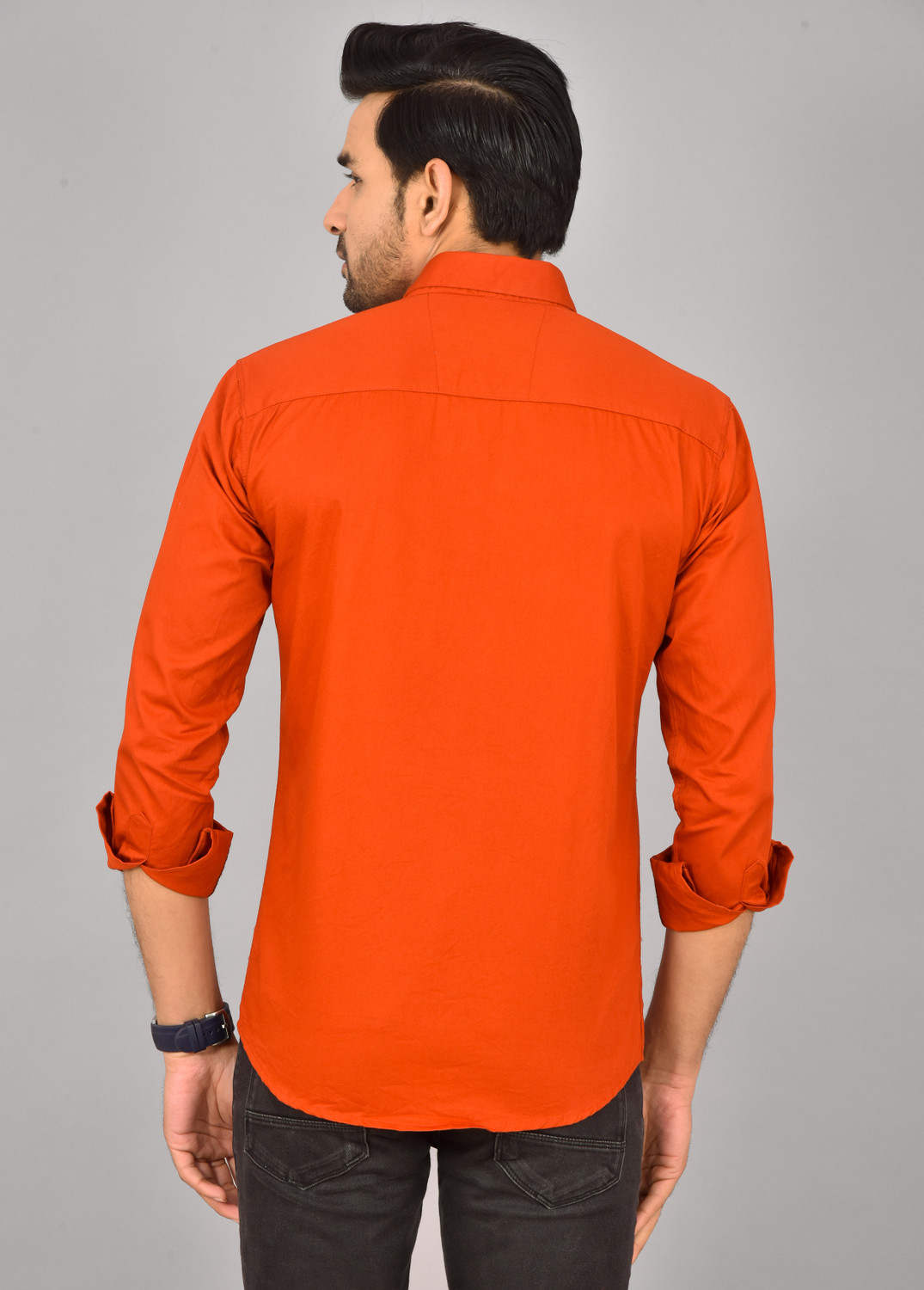 Image of HEMS Men Regular Fit Solid Spread Collar Casual Shirt (Pack of 2)