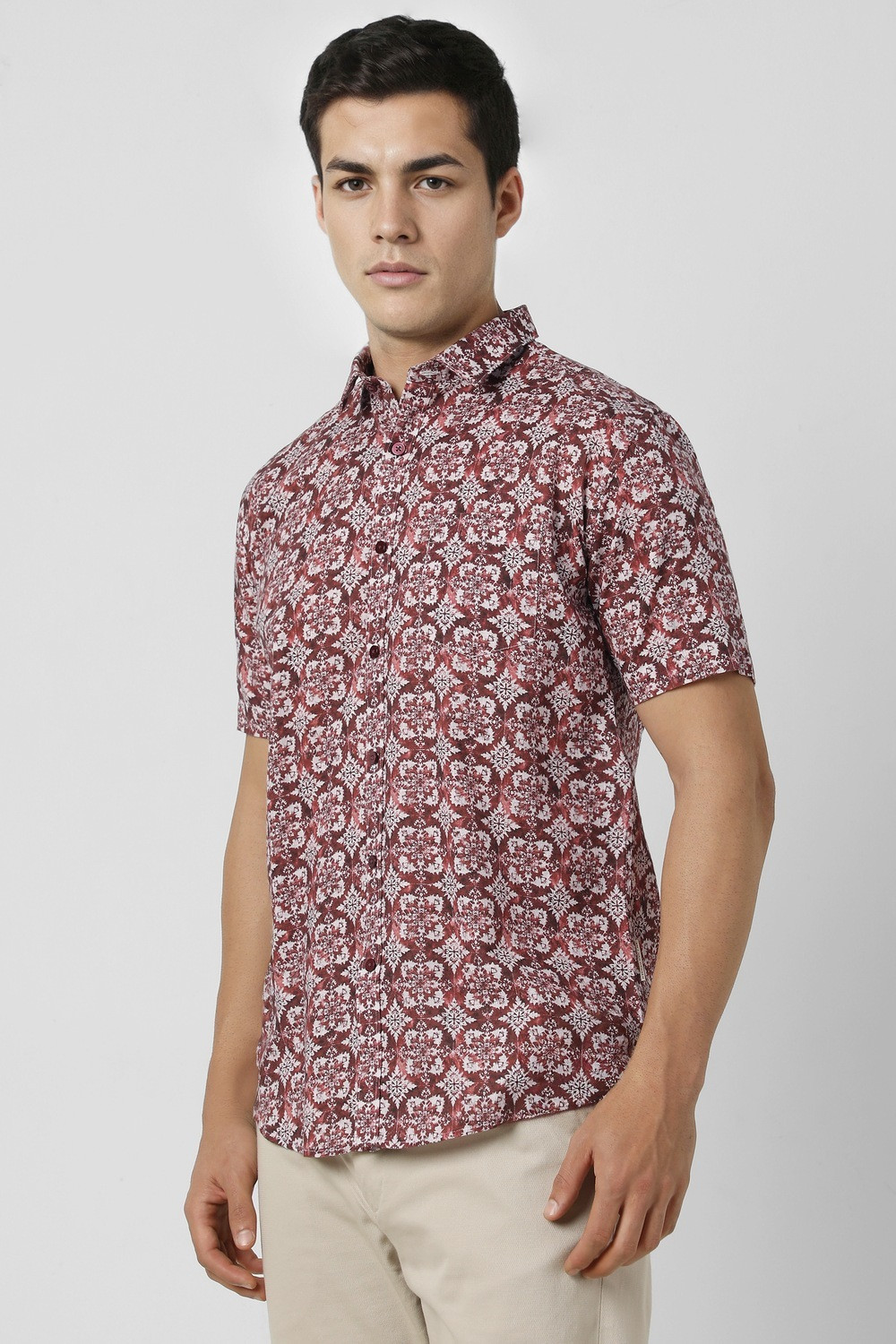 Image of VAN HEUSEN Men Slim Fit Printed Party Shirt