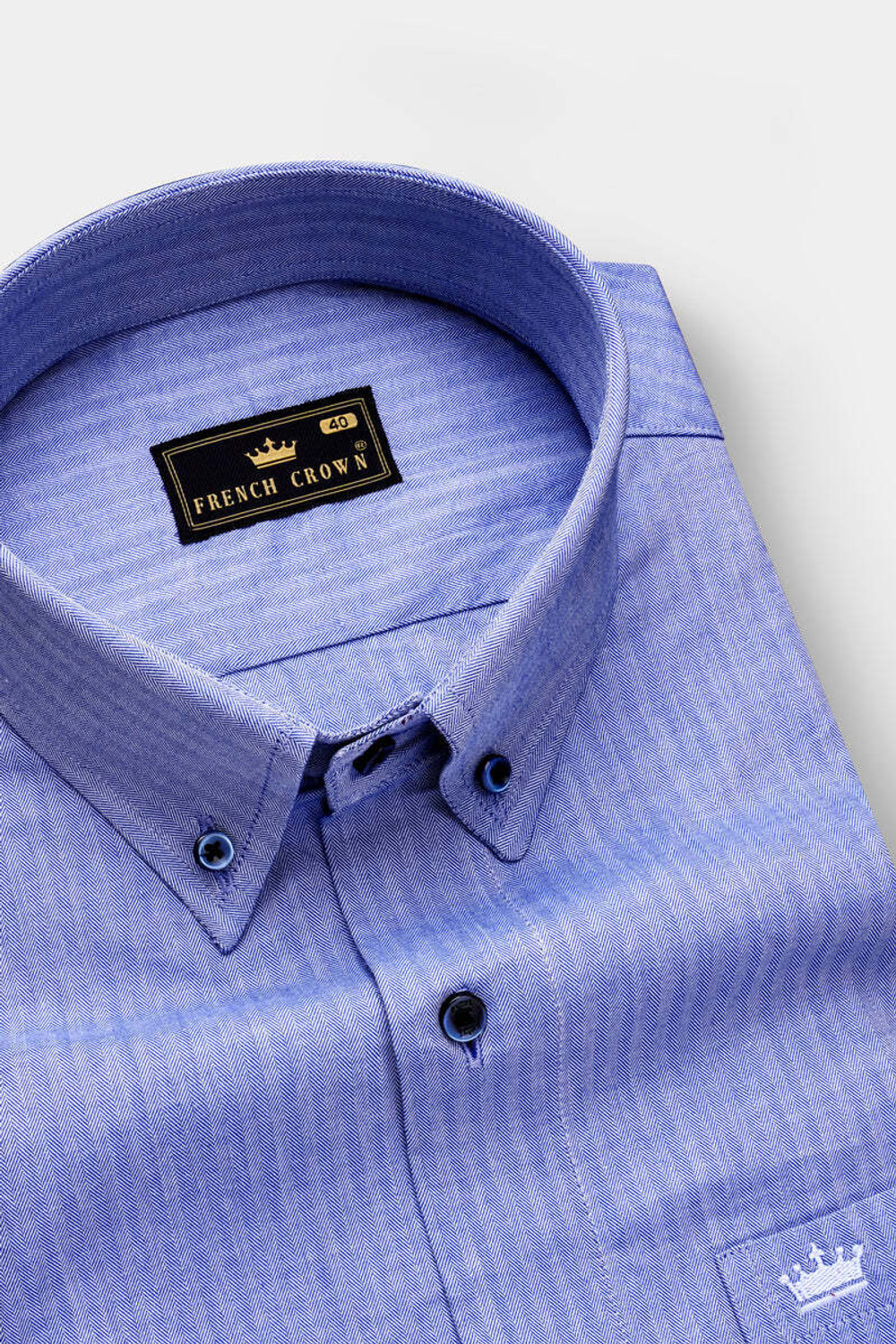 Image of french crown Men Regular Fit Printed Mandarin Collar Casual Shirt